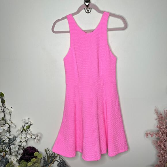 SANDRO Barbie Pink Skater Flare Dress Neon {3P13} - Picture 4 of 8